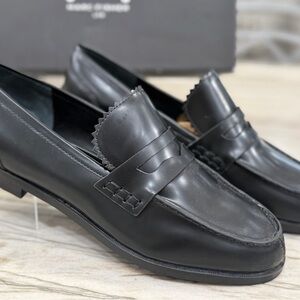 Marc Fisher LTD Black Leather Penny Loafers Size Classic Work Shoe